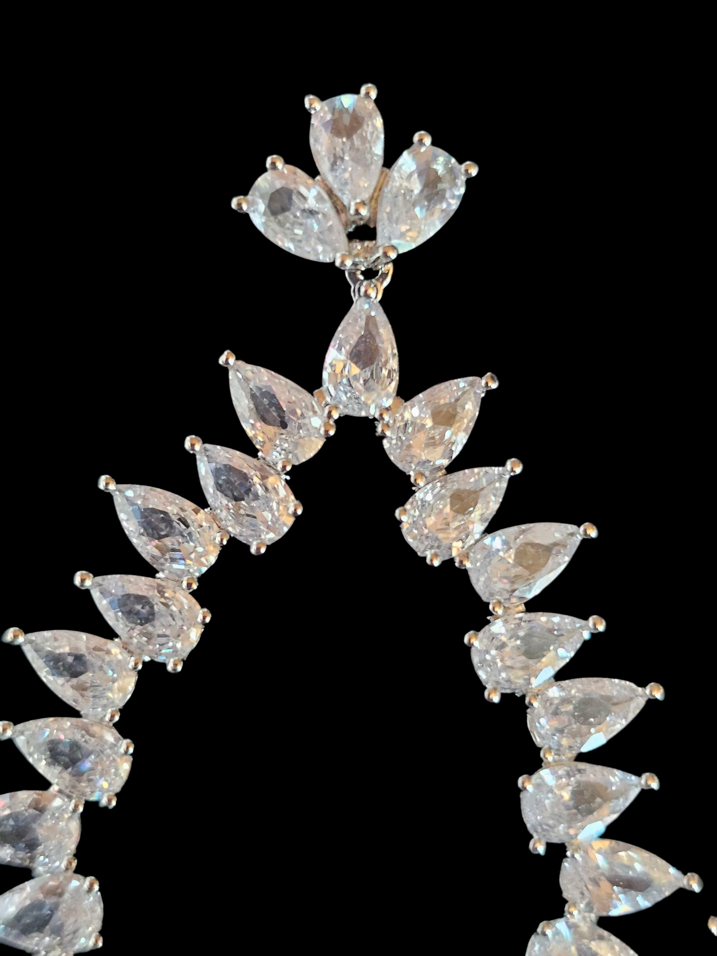 Fringe Rhinestone Hoop Earring - Marionat