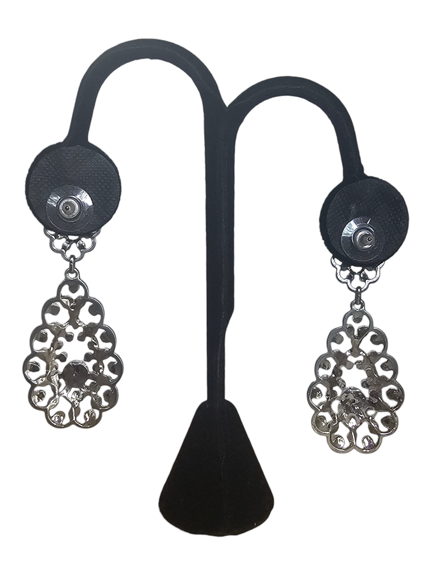 Large Silver Scallop Chandalier Earring