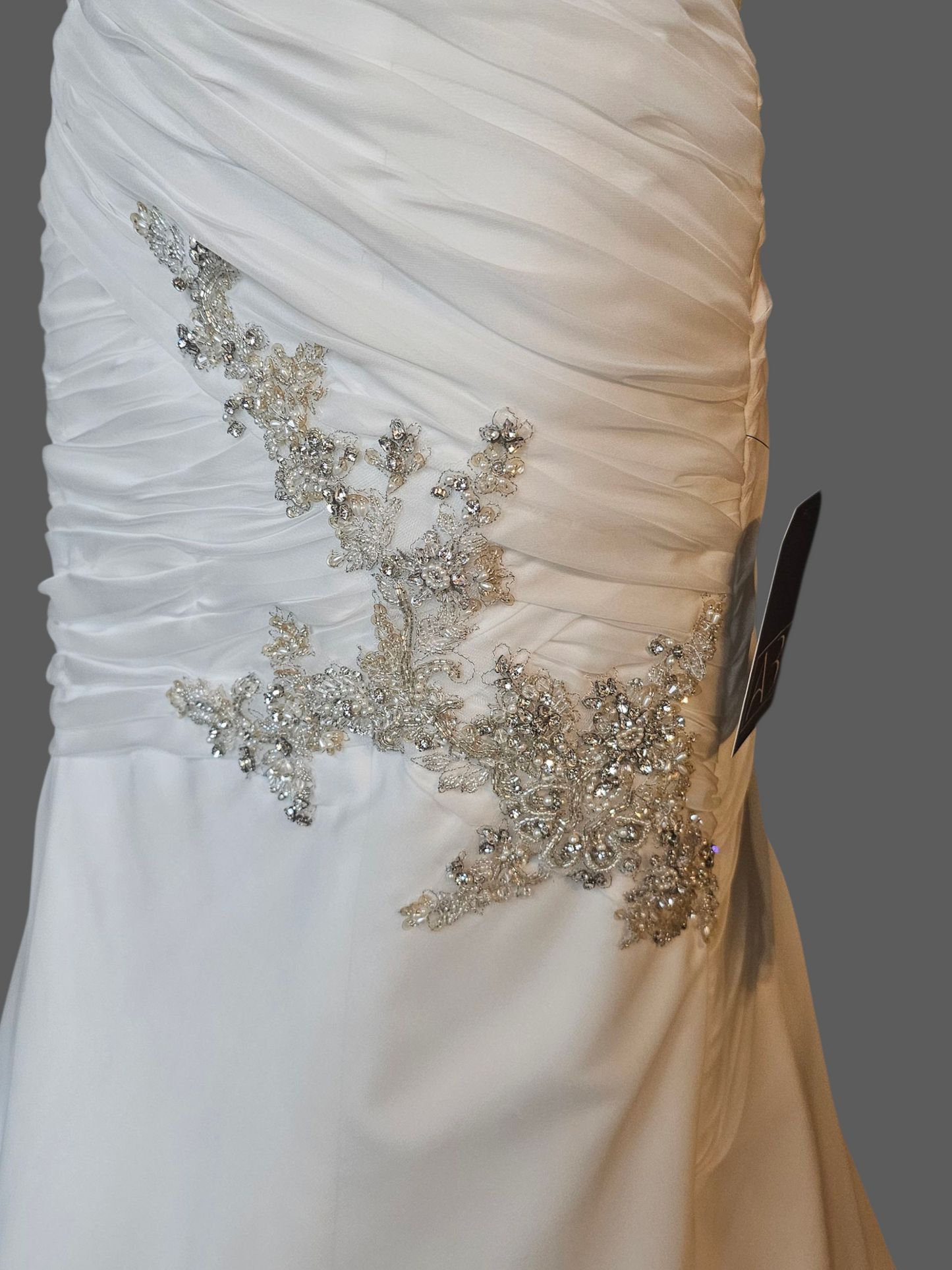 Ivory Chiffon Fit/Flare Sweetheart Wedding Gown - Casablanca