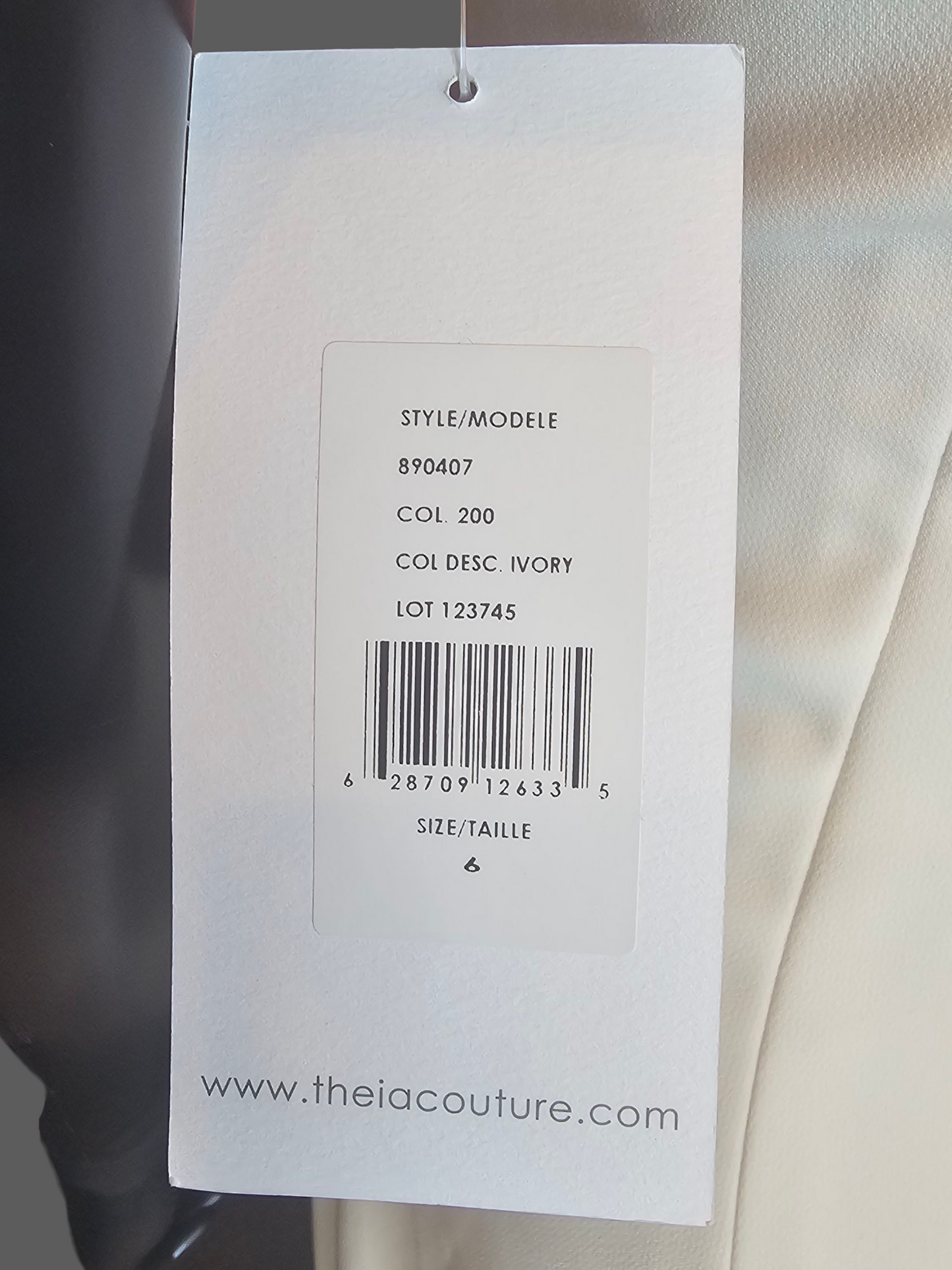 Off Shoulder Ivory Stretch Crepe Fit/Flare Wedding Gown - Theia NWT