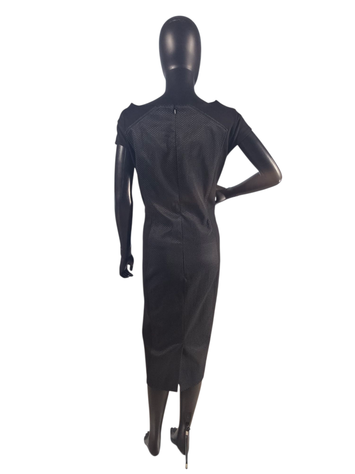 Black Mary Kay Fitted Cocktail Cap Sleeve Dress