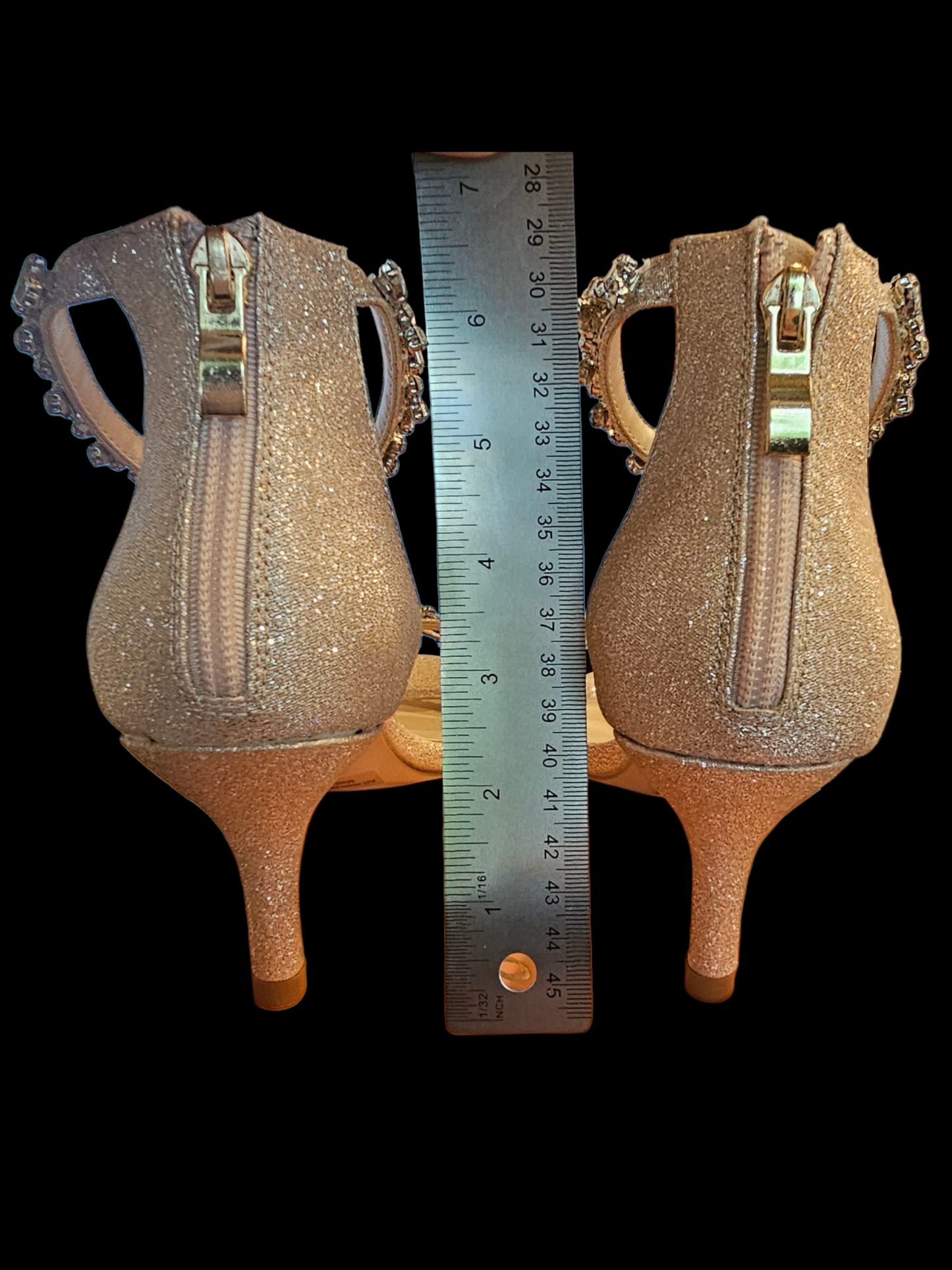 Blush Ankle Strap Crystal Detail  Sandal - NEW