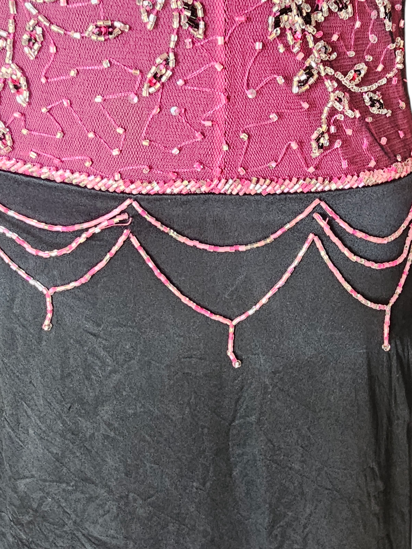 Vintage Y2K 100% Silk Pink/Black Halter High Low Hem Dress - Cassandra Stone