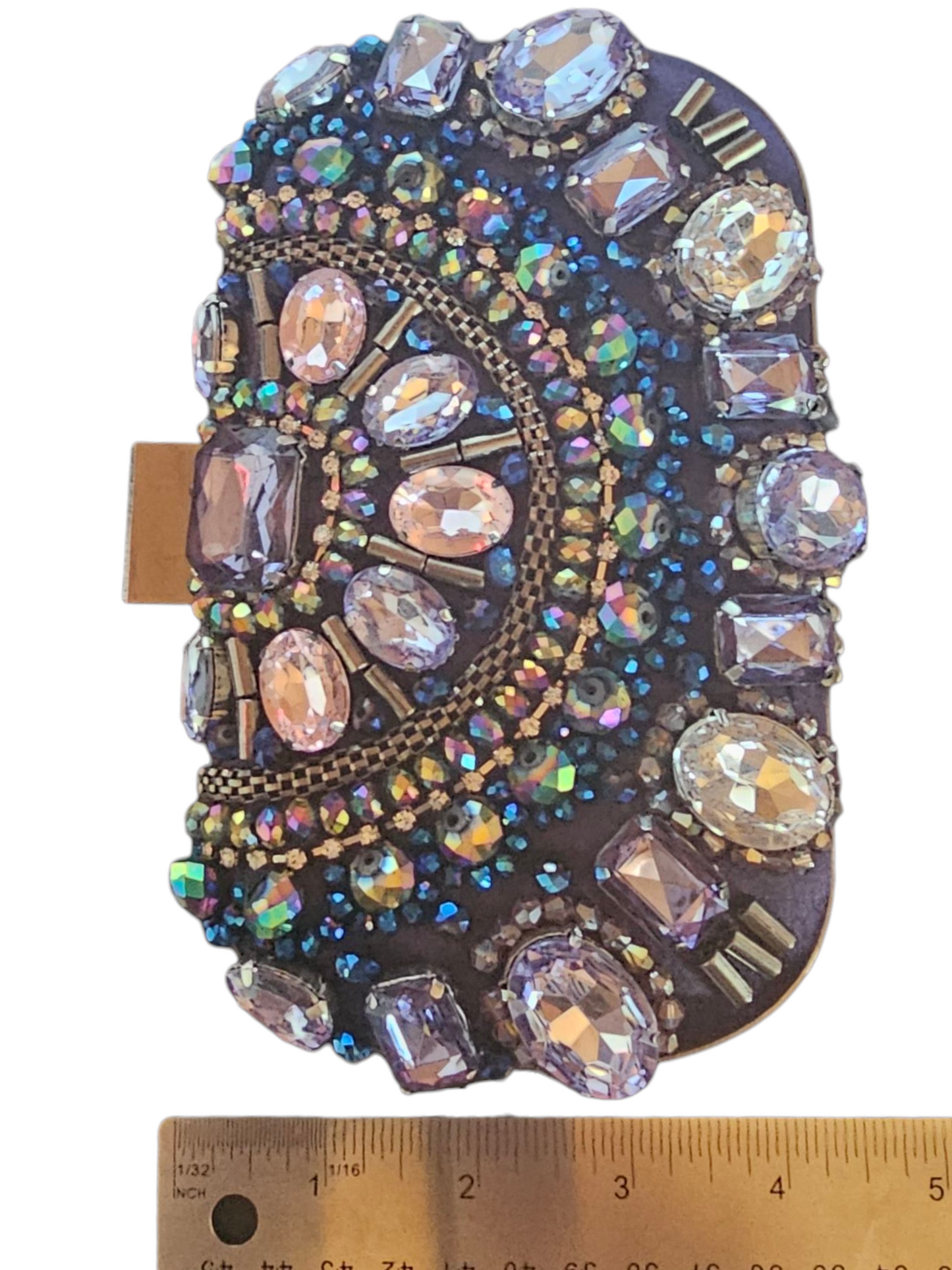 Purple Iridescent Crystal/Beaded Clutch