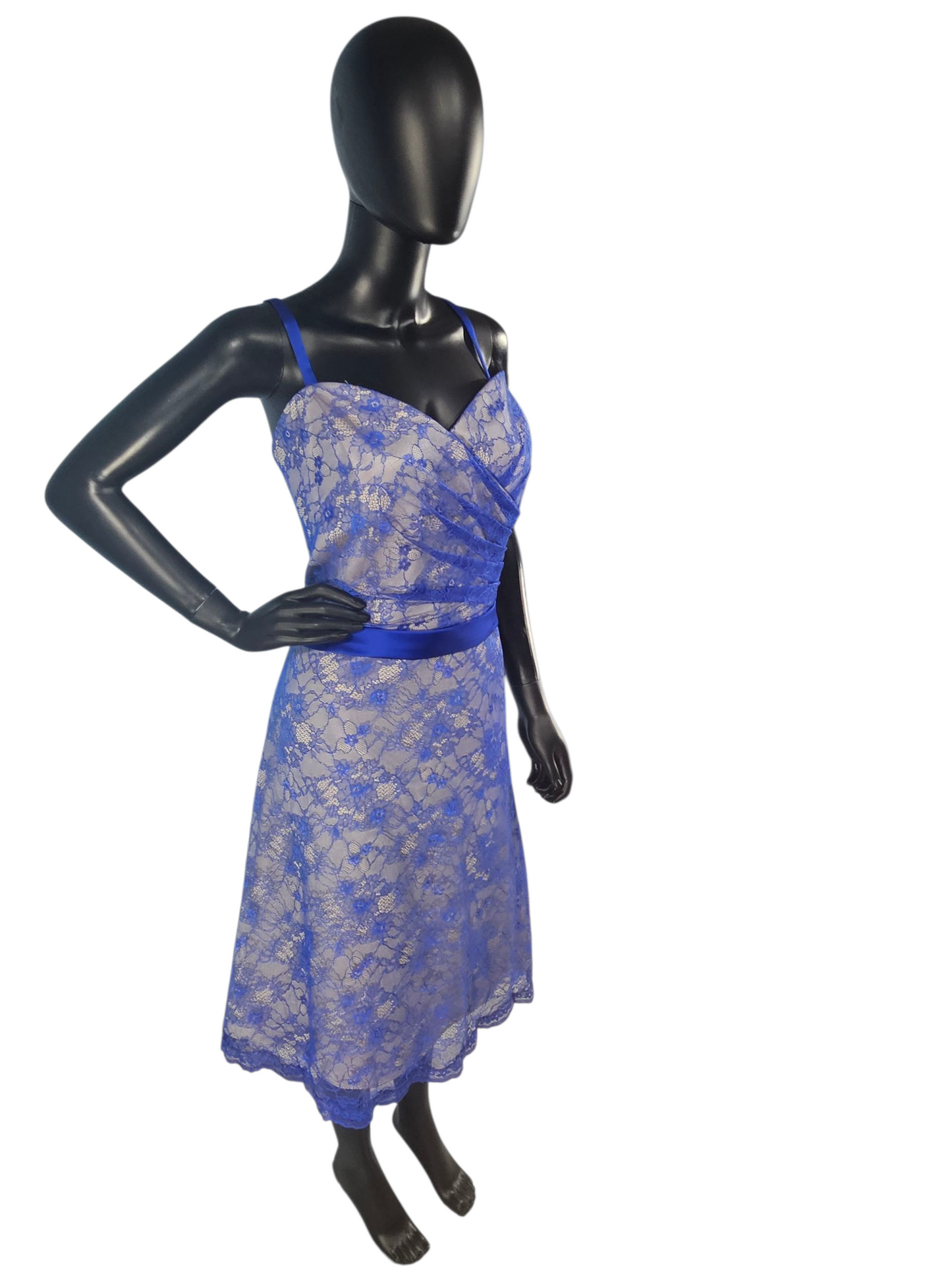 Cobalt Lace A-Line Cocktail/Party Dress - Da Vinci