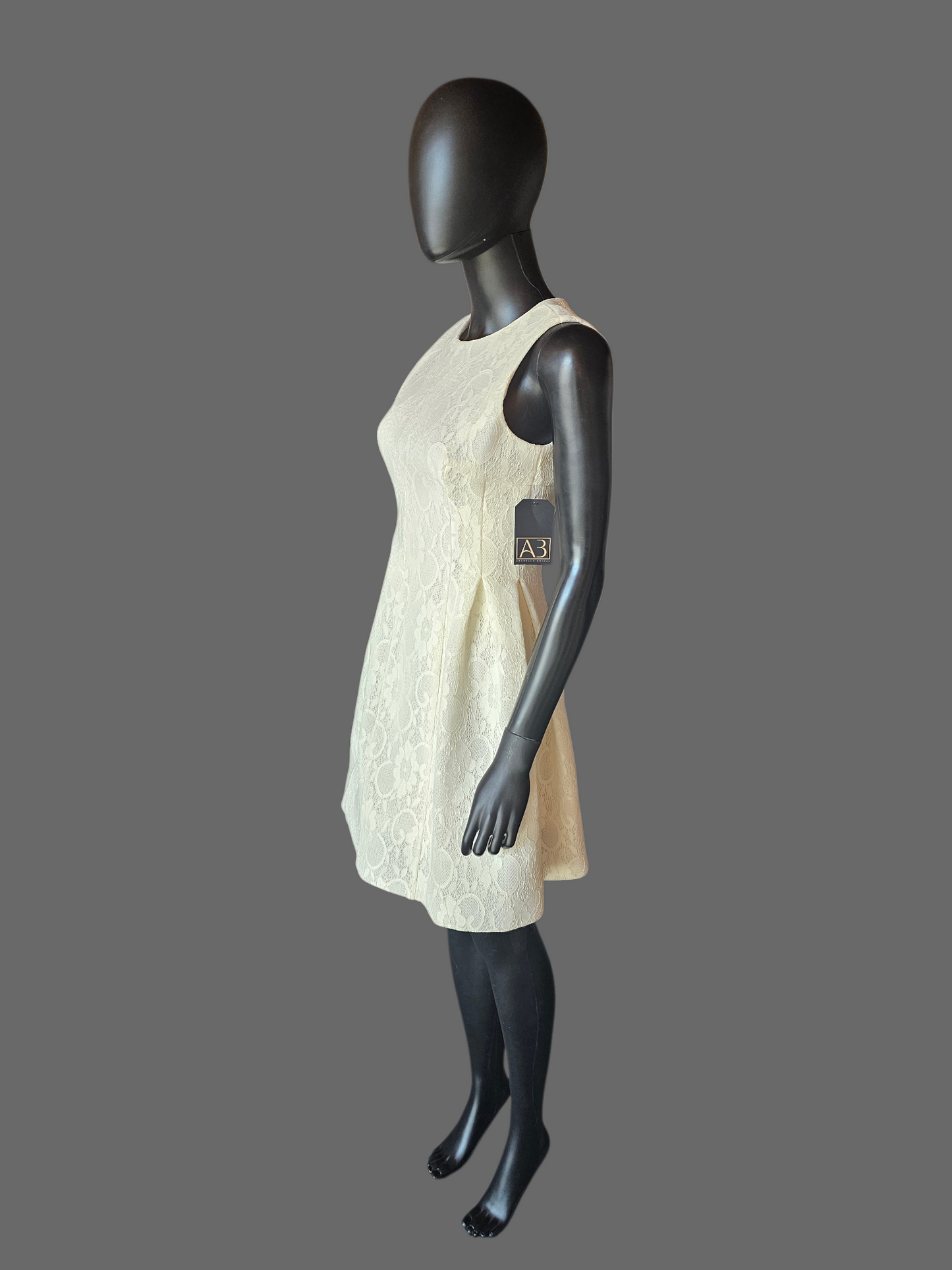 Ivory Neoprene/Lace Cocktail/Party Dress - Calvin Klein