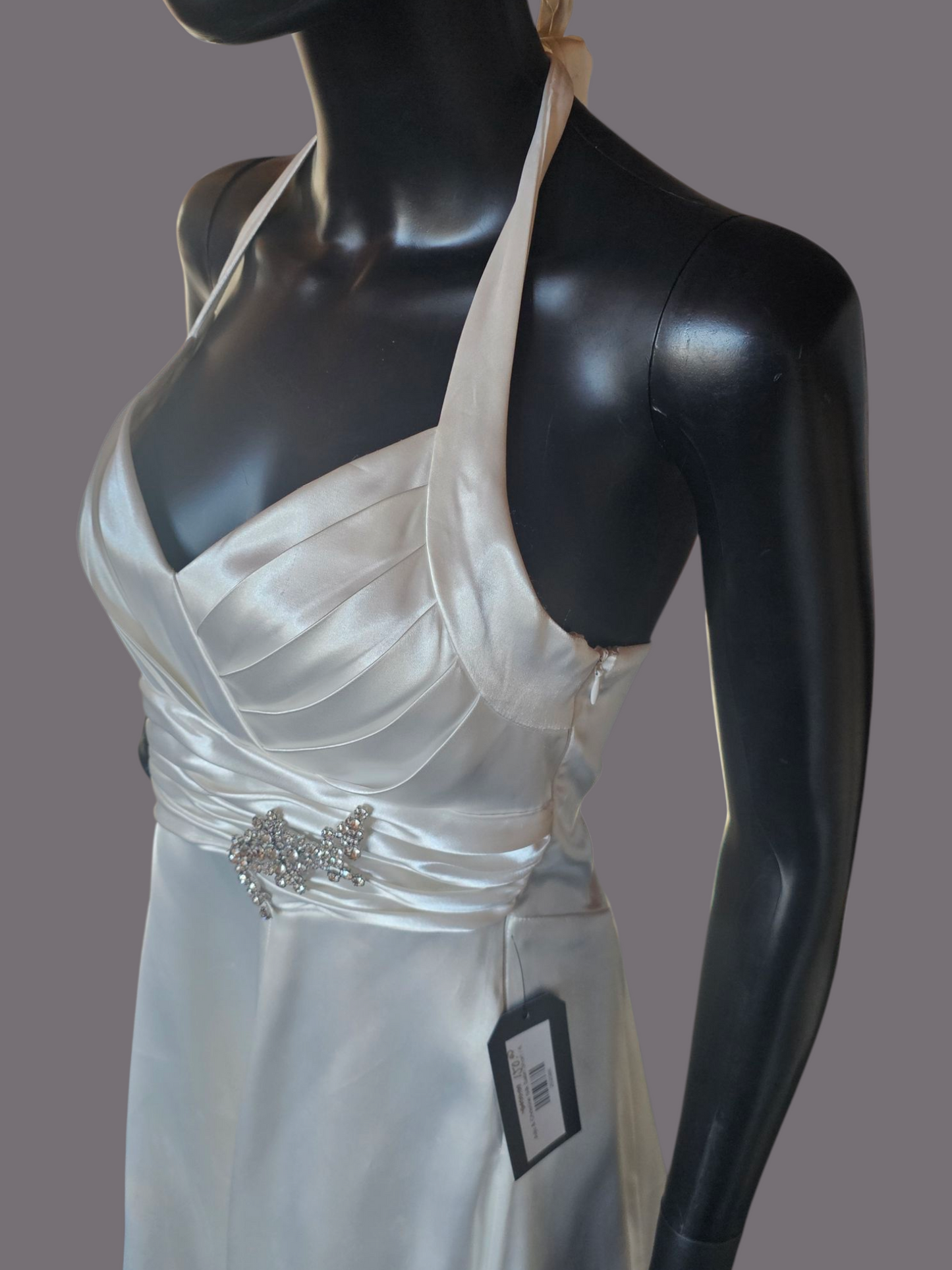 Juju & Christine Silk Satin Short Wedding Gown