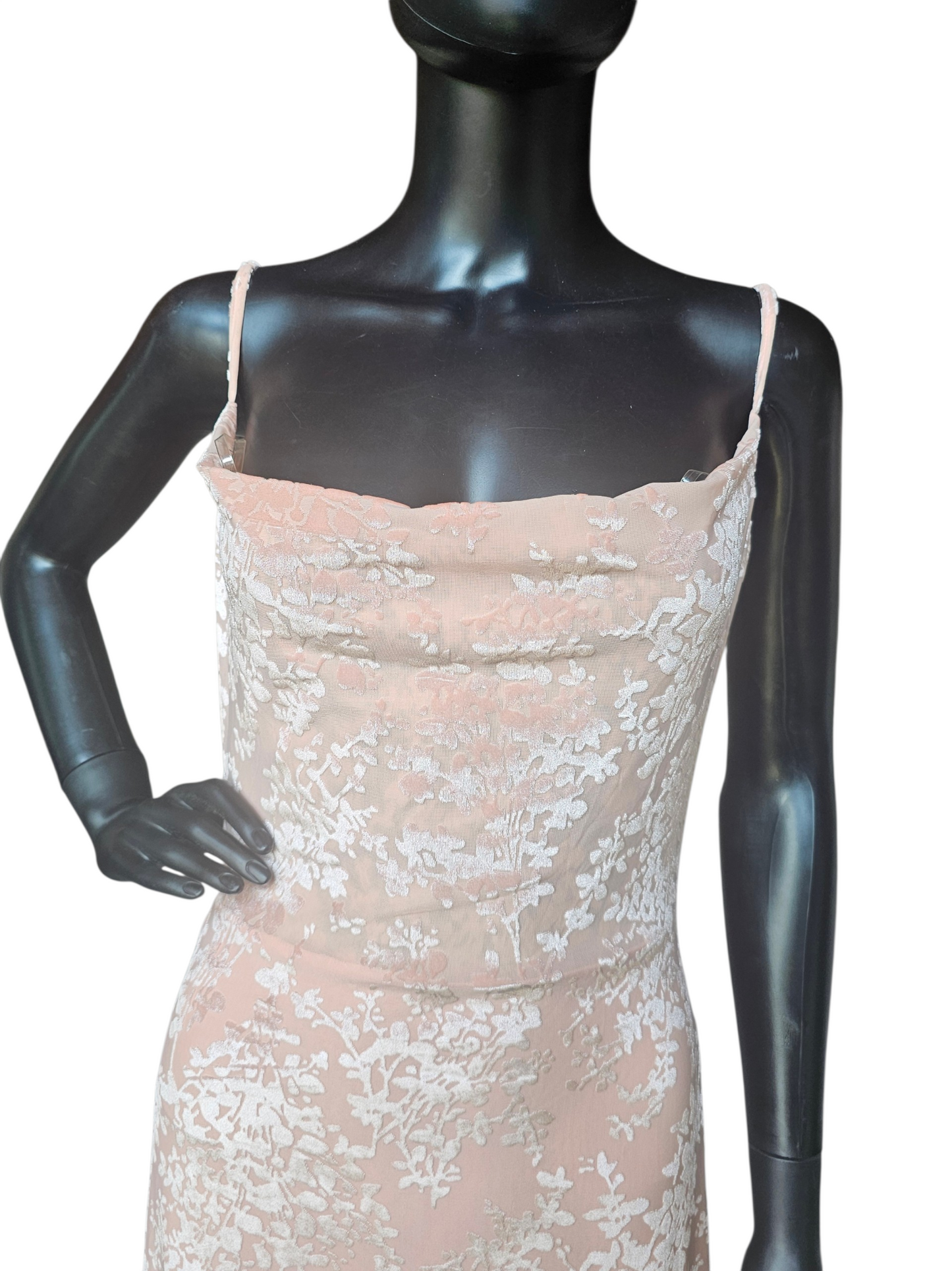 Pink Velvet Burnout NWT Backless Maxi Dress - Princess Polly