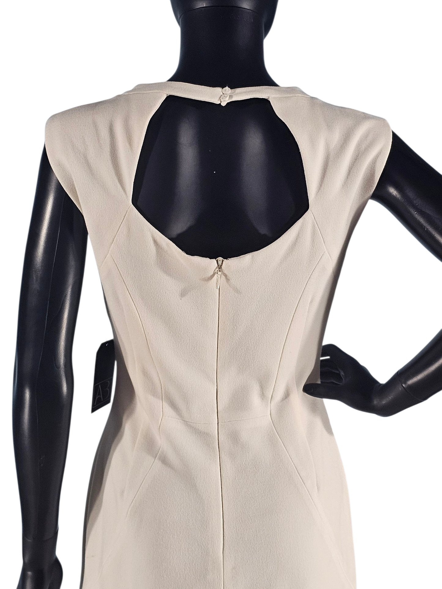 BCBG Cream/Gold Necklace Sheath Dress