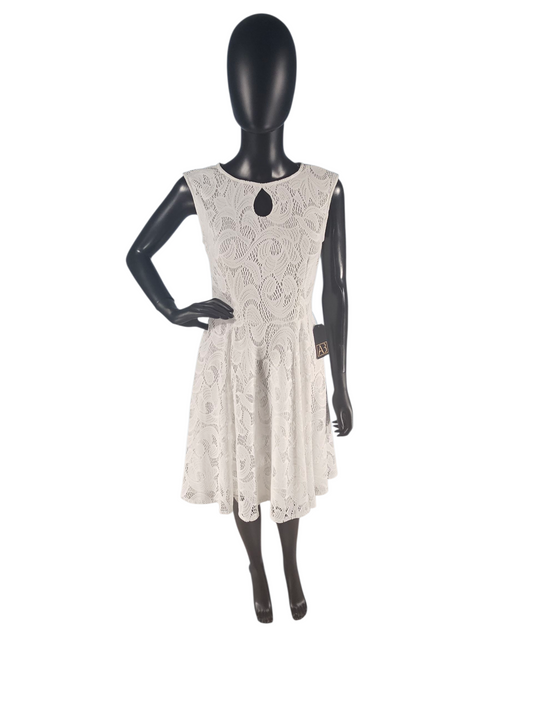 White Lace Short Dress - London Times