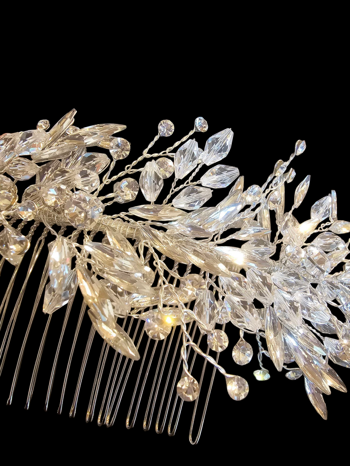 Silver/Crystal Woven Large Hairpiece