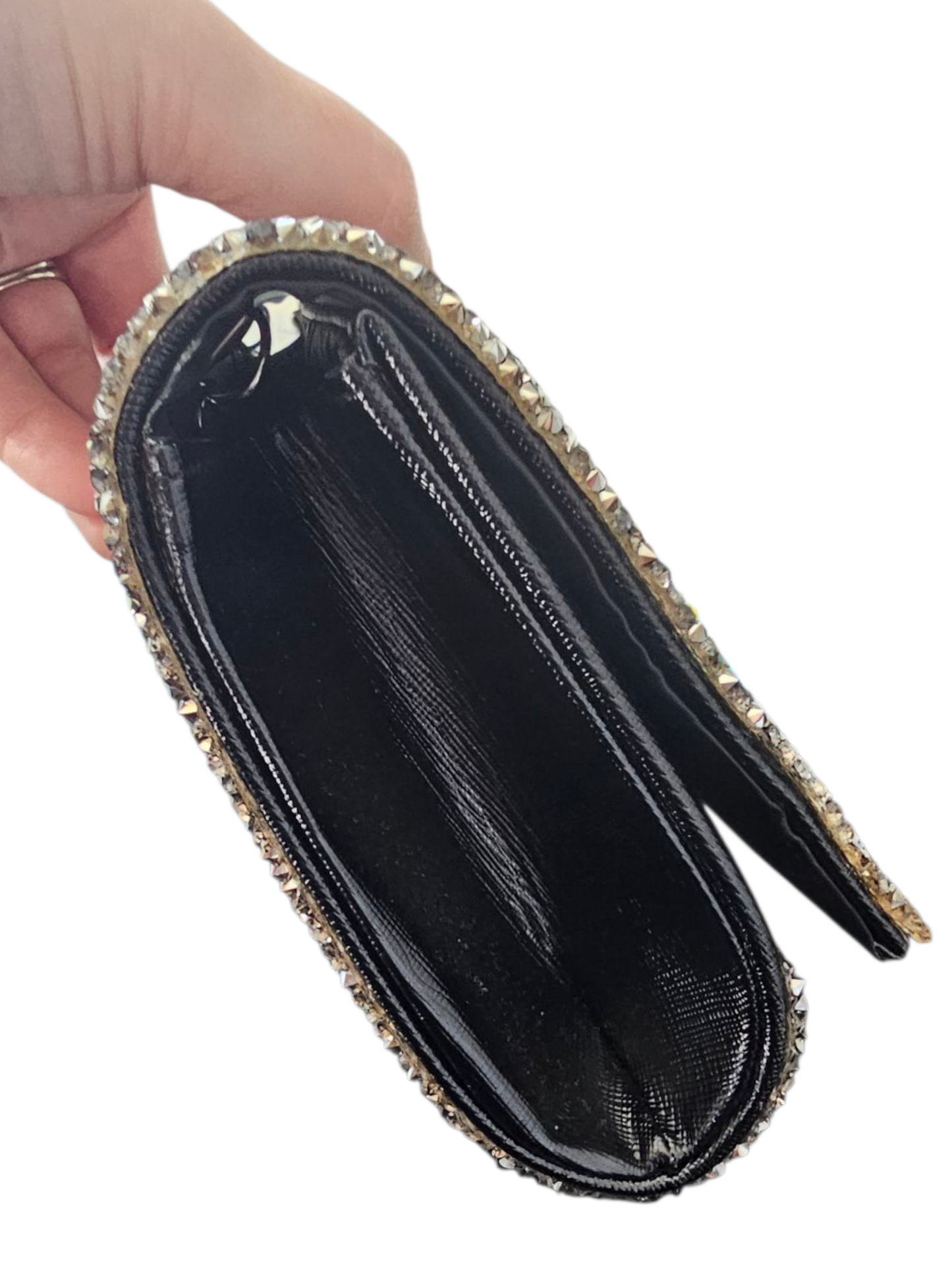 Black/Silver Beaded Clutch