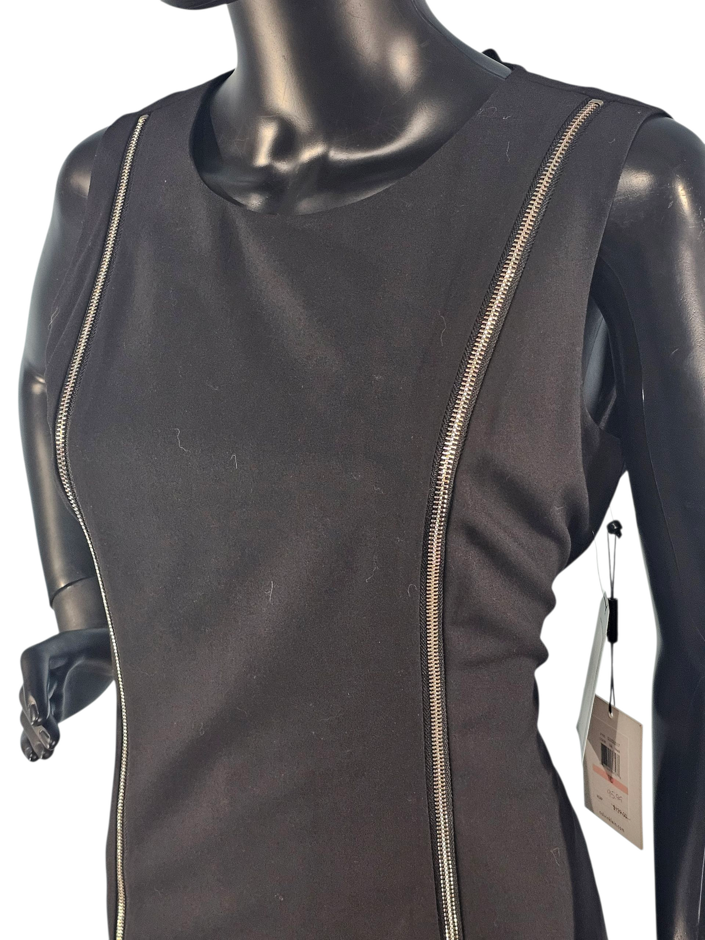 Black Zipper Sheath Dress - Calvin Klein - NWT