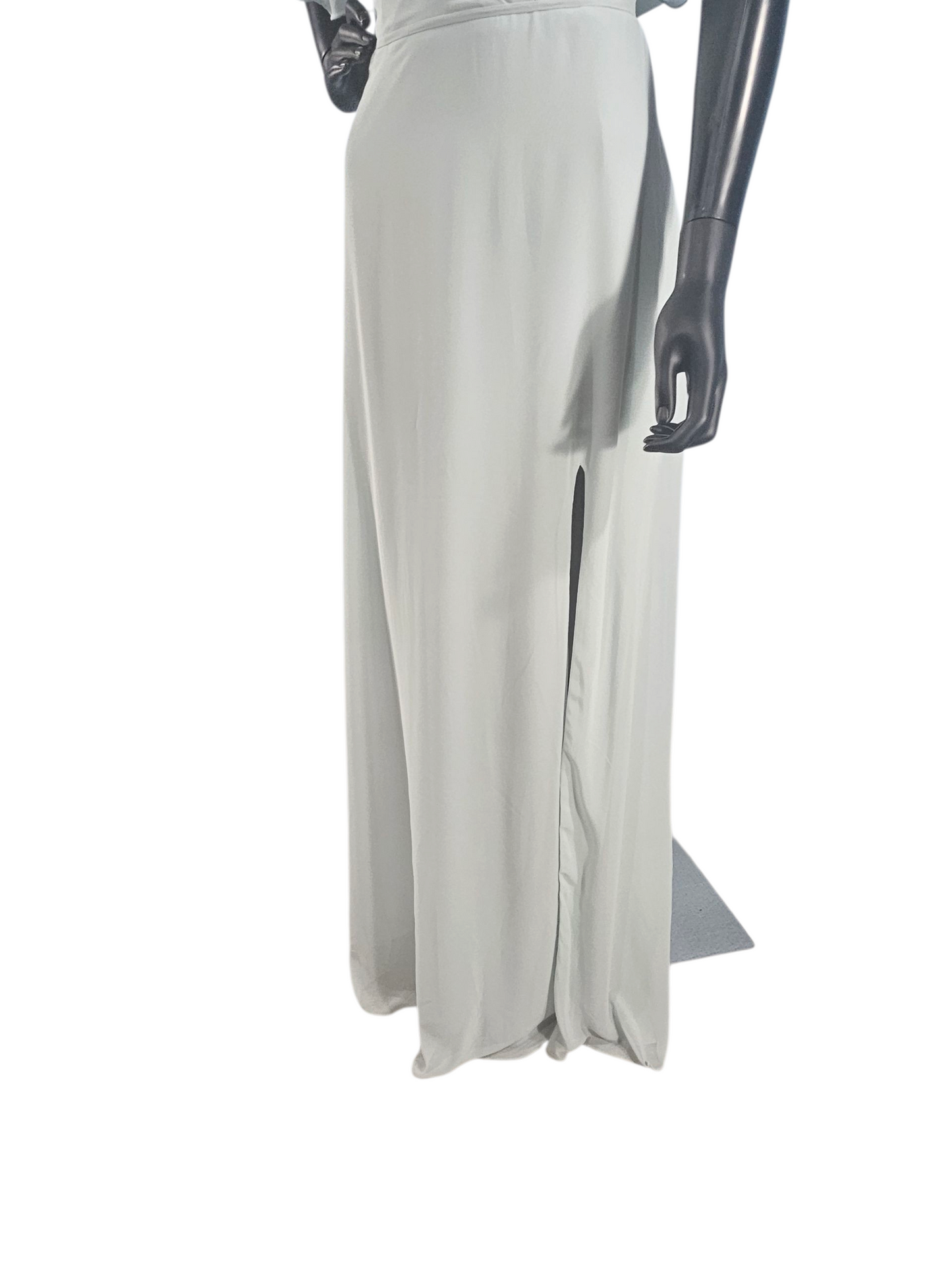 Seaglass Chiffon Flutter Sleeve A-Line Maxi Formal Dress - Mori Lee