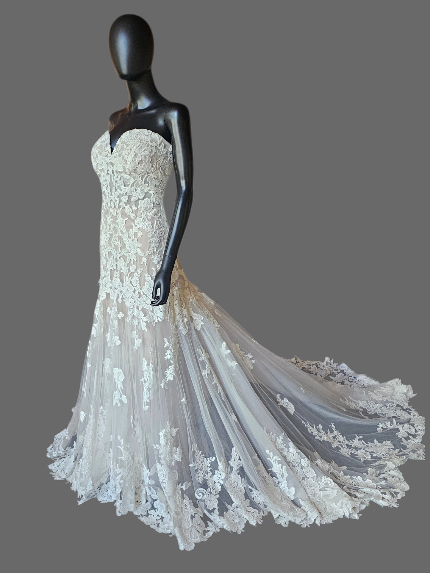 Ivory/Nude Lace Fitted (De Sleeve) - Mori Lee