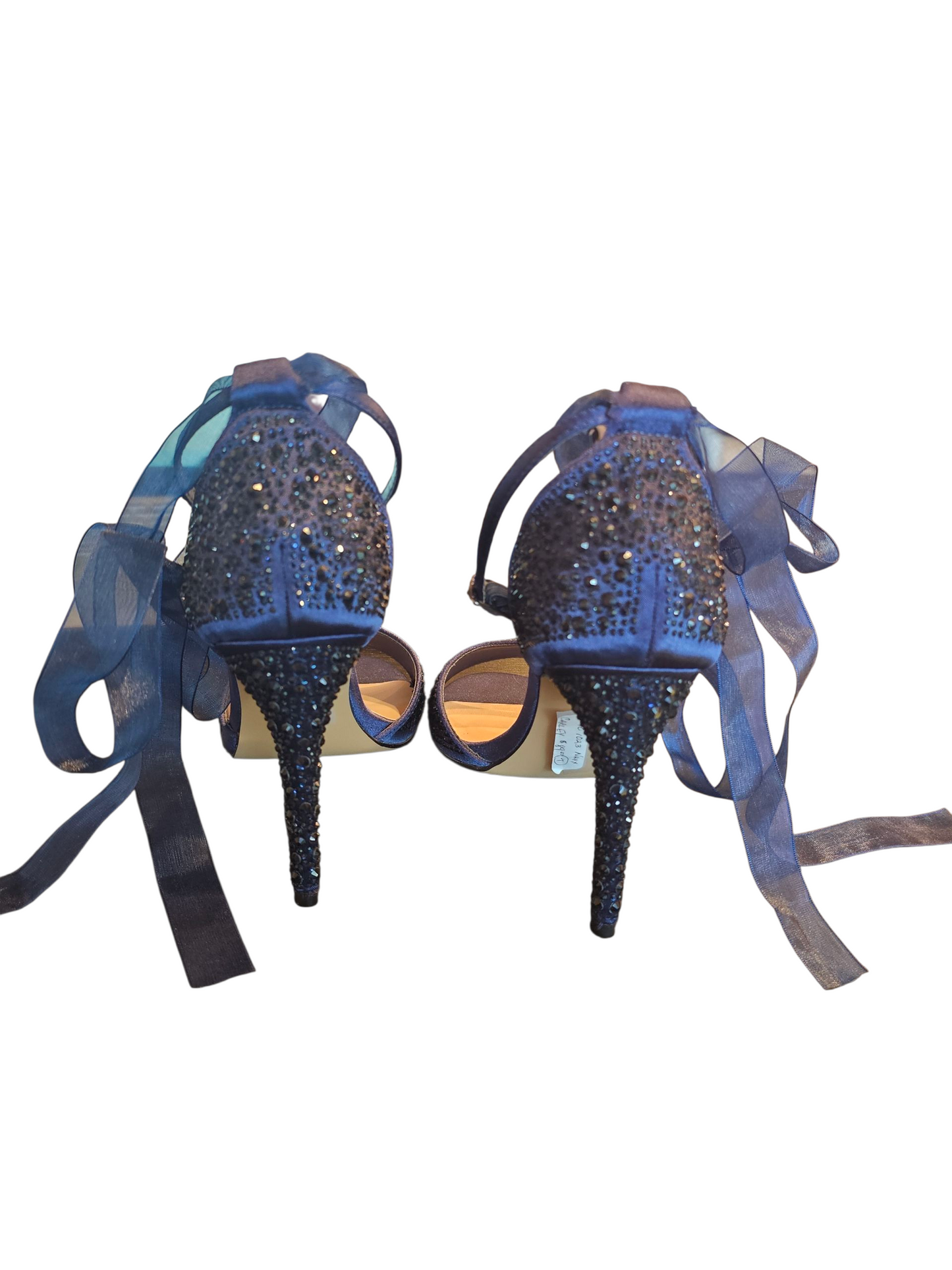 Navy Crystal Spike Heel Sandal NEW