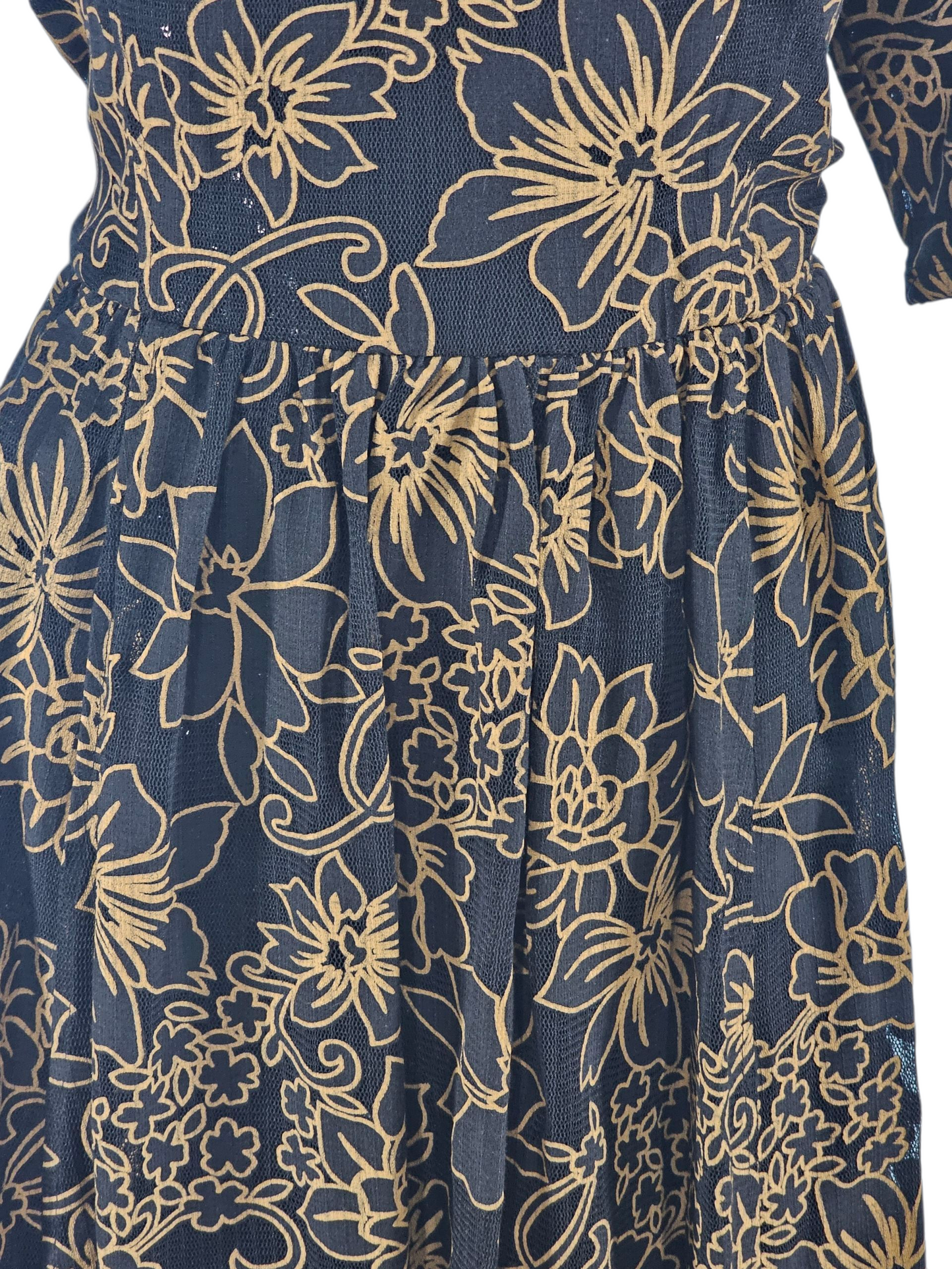 Black and Gold Floral Shimmer Cocktail Dress / Party Dress - Plenty Dresses by Tracy Reese