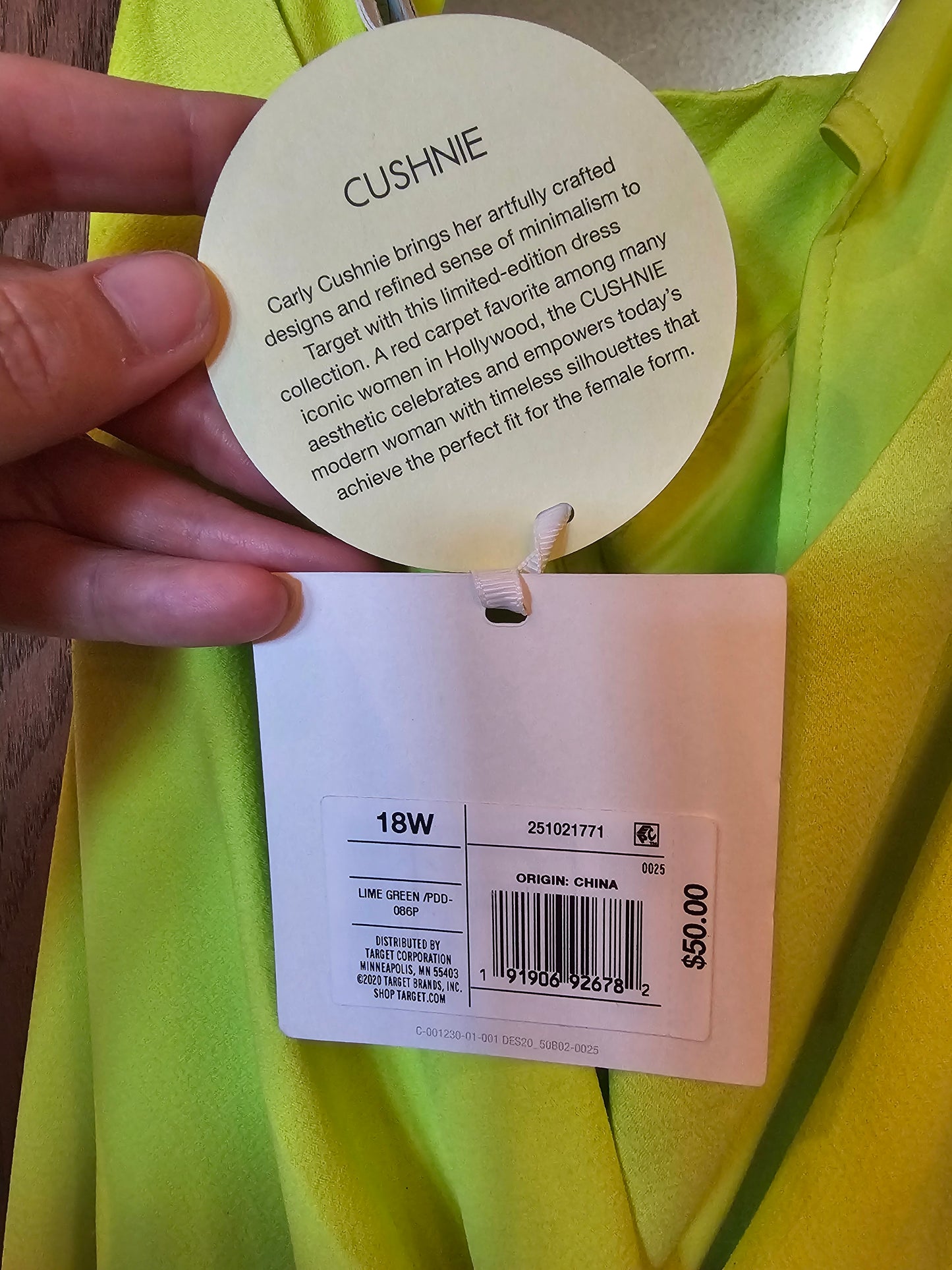 Acid Yellow Spaghetti Strap Mi-Length Dress - Cushie NWT