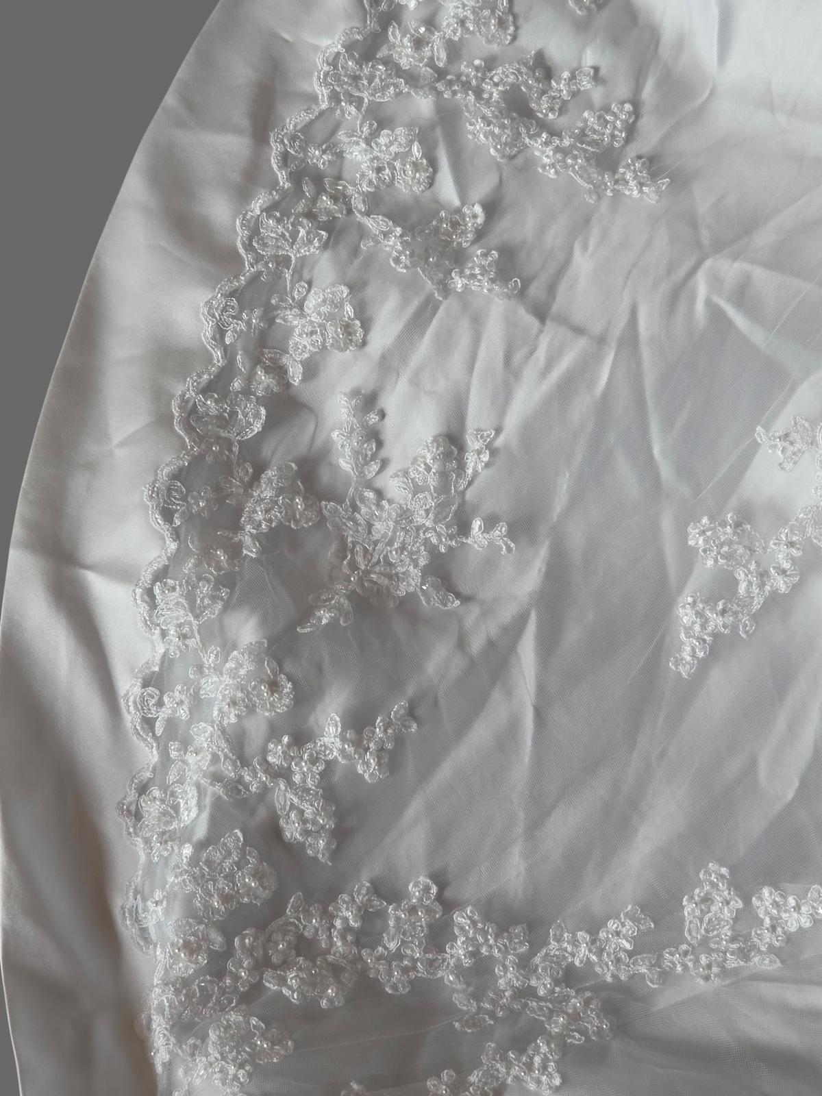 White Lace Overlay Sheath Wedding Gown - St. Patrick