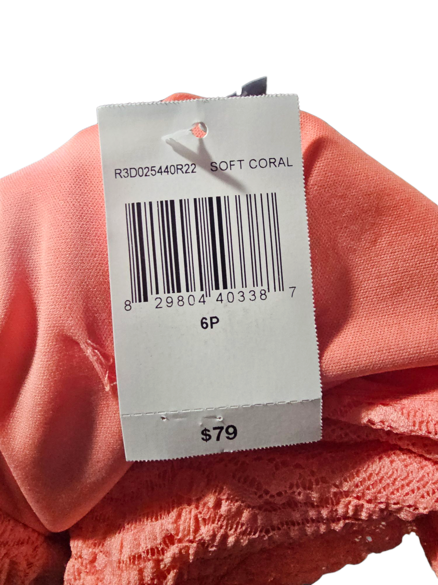 Coral Stretch Lace Bias Cut Handkerchief Hem Casual Dress - NWT Rabbit Rabbit Rabbit