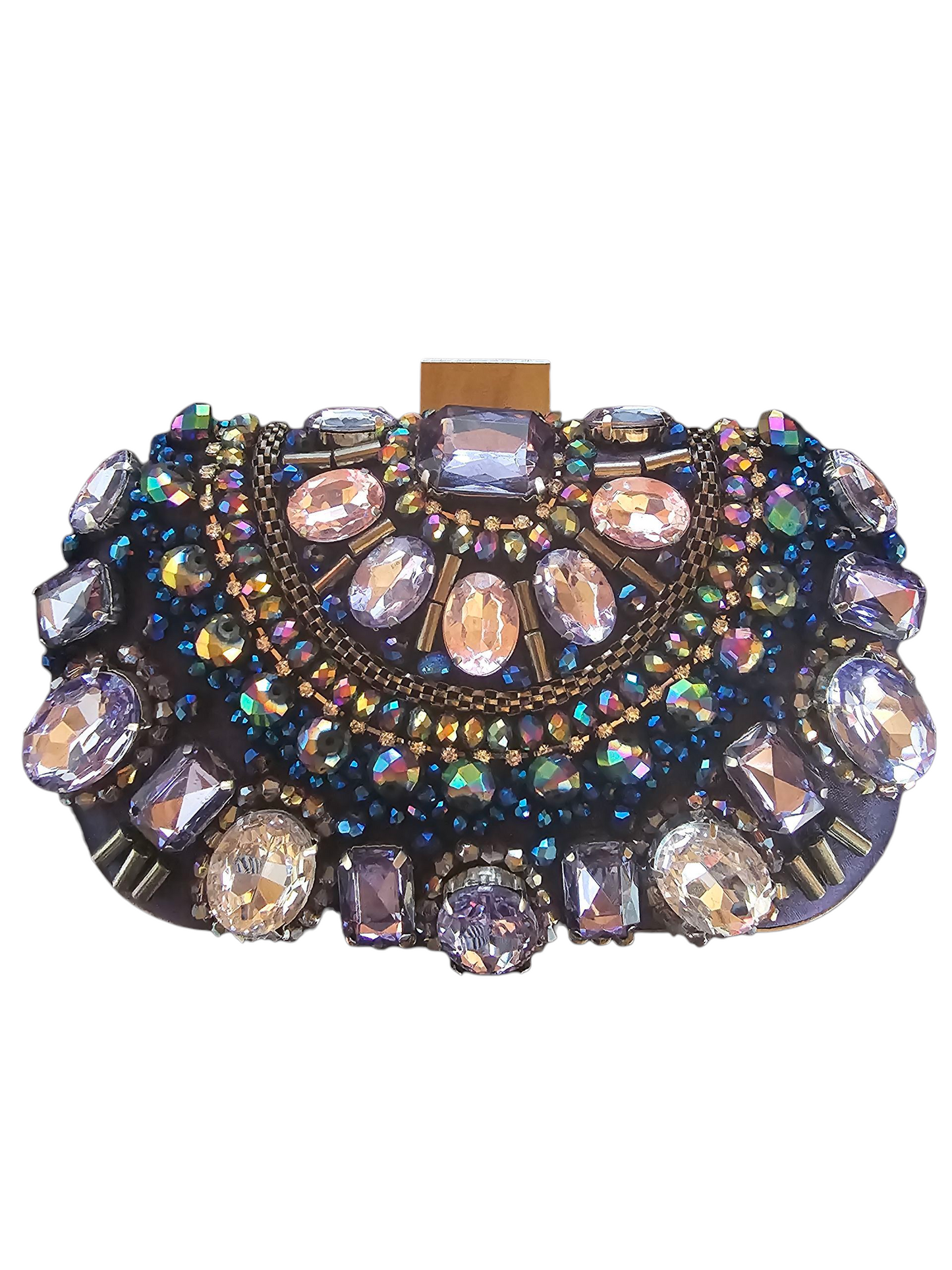 Purple Iridescent Crystal/Beaded Clutch